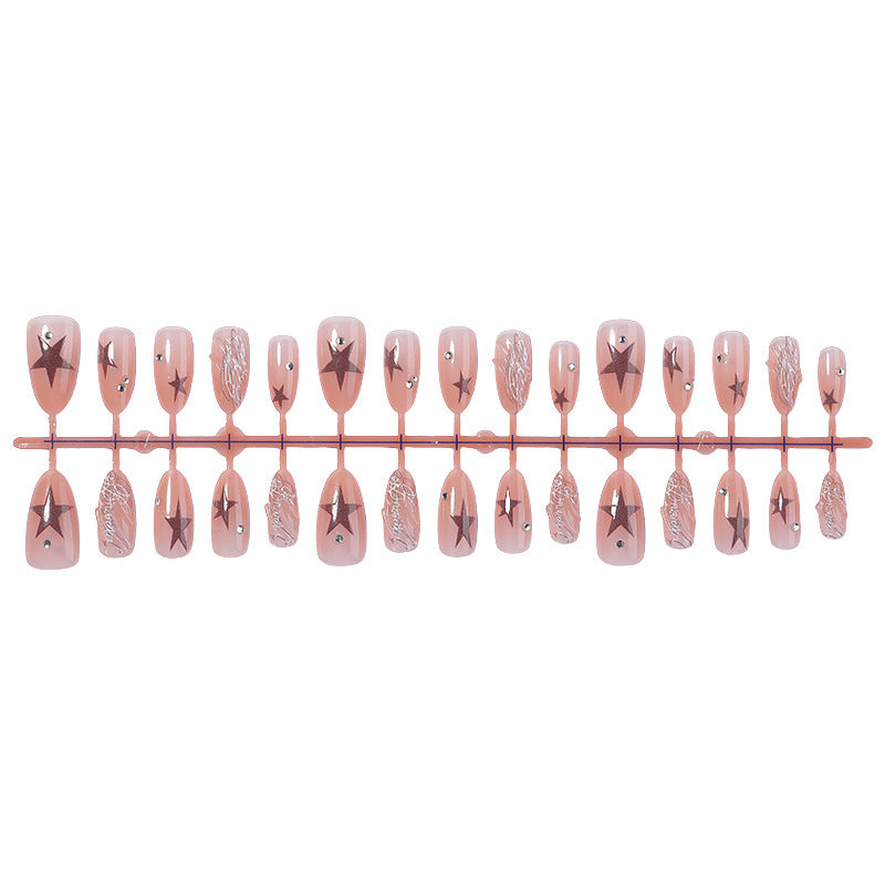 Artificial nail set with star and glitter accents Kalsten