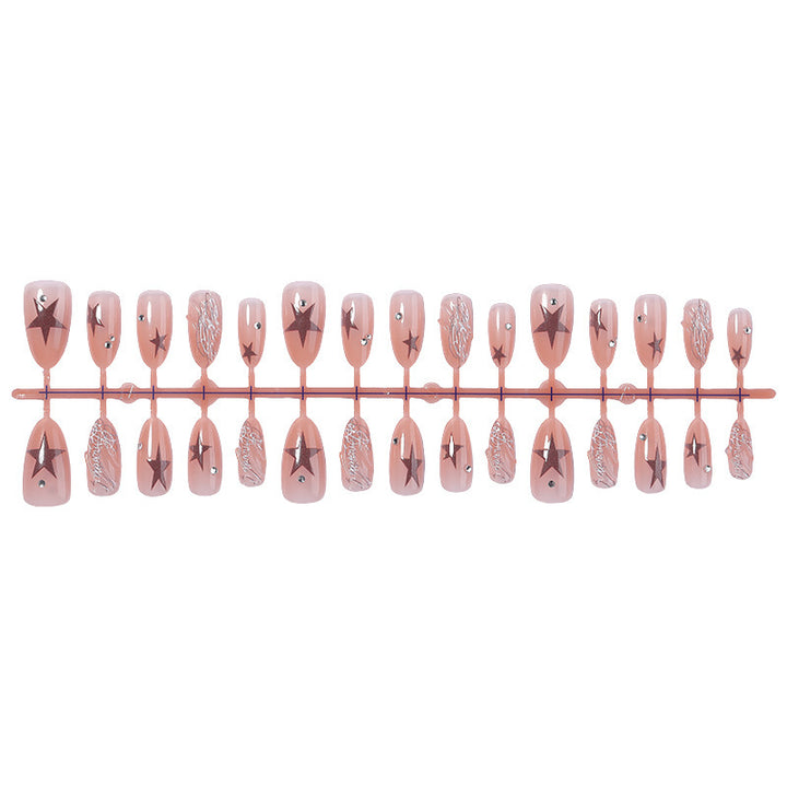 Artificial nail set with star and glitter accents Kalsten
