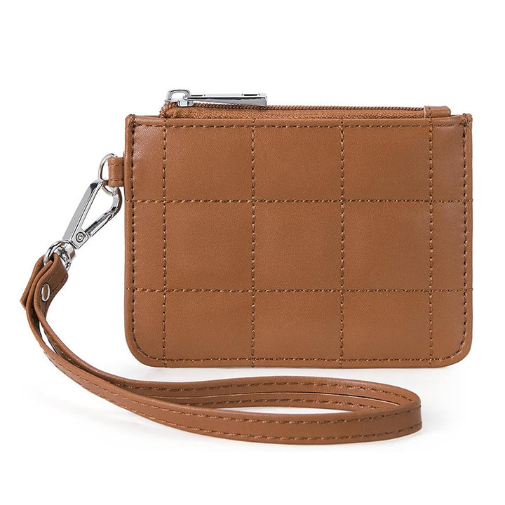 Elegant and Compact Wallet with Zipper and Wrist Strap Kalsten