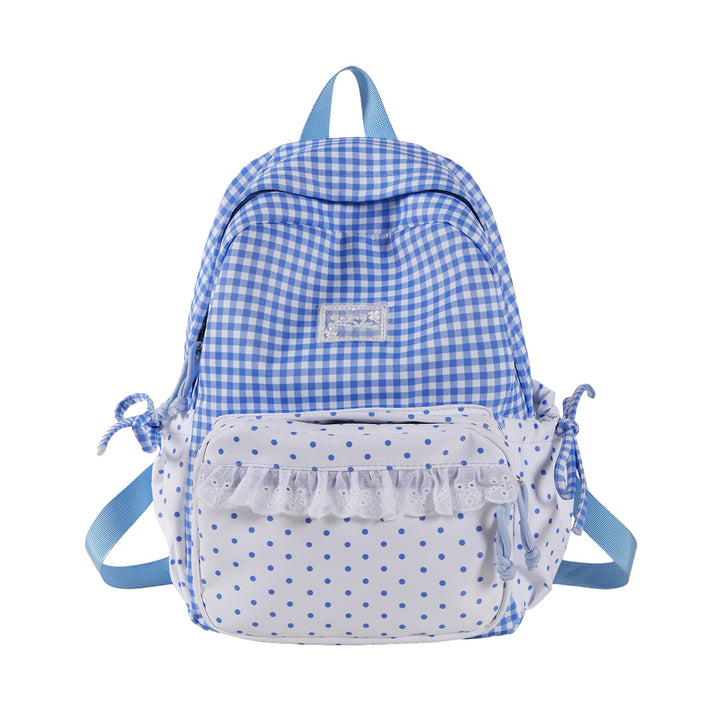 Playful Gingham and Polka Dot Backpack Kalsten