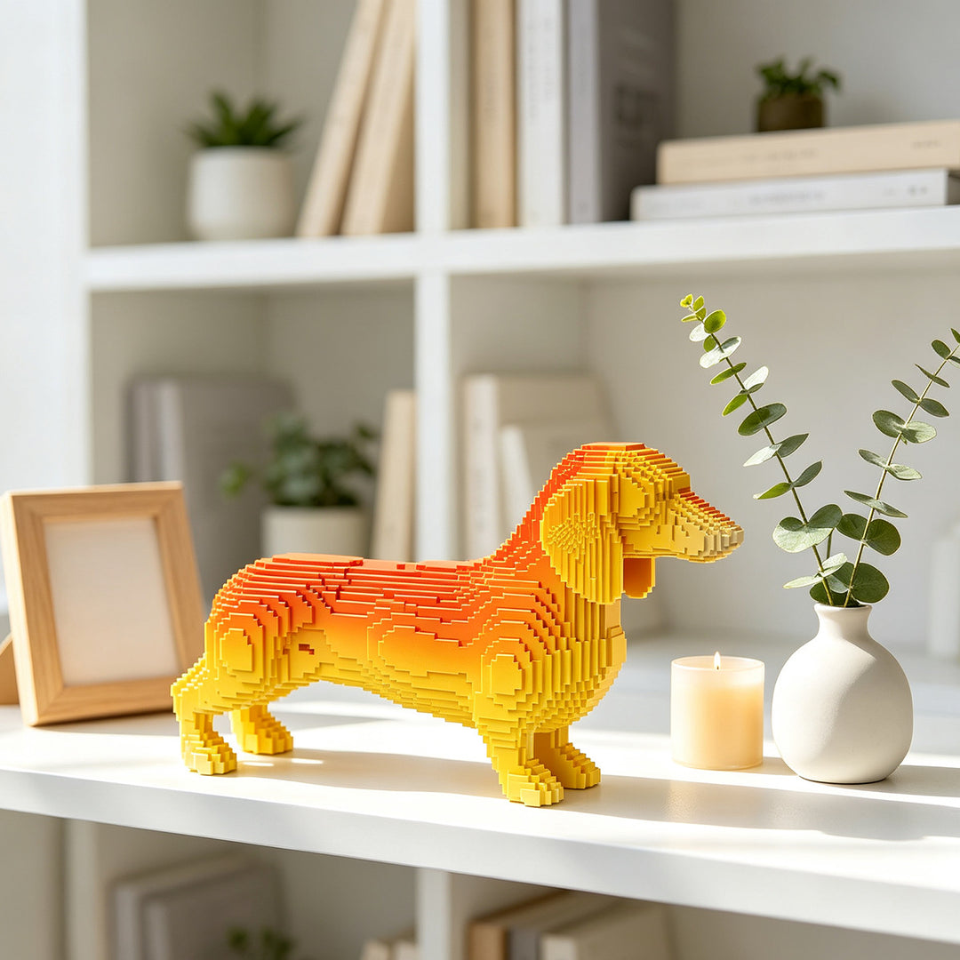 Playful decorative figure of a cute dachshund Kalsten