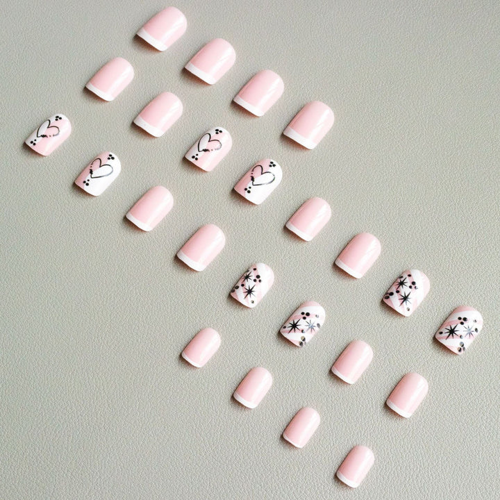 Stylish Heart-Themed Nail Art