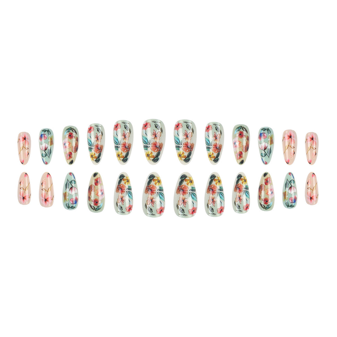 Floral Stiletto Press-On Nails Kalsten