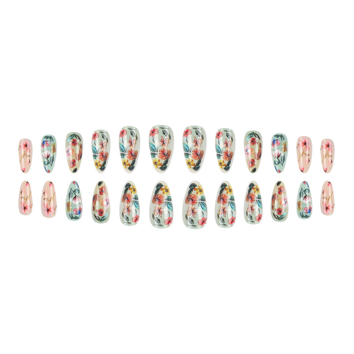Floral Stiletto Press-On Nails Kalsten