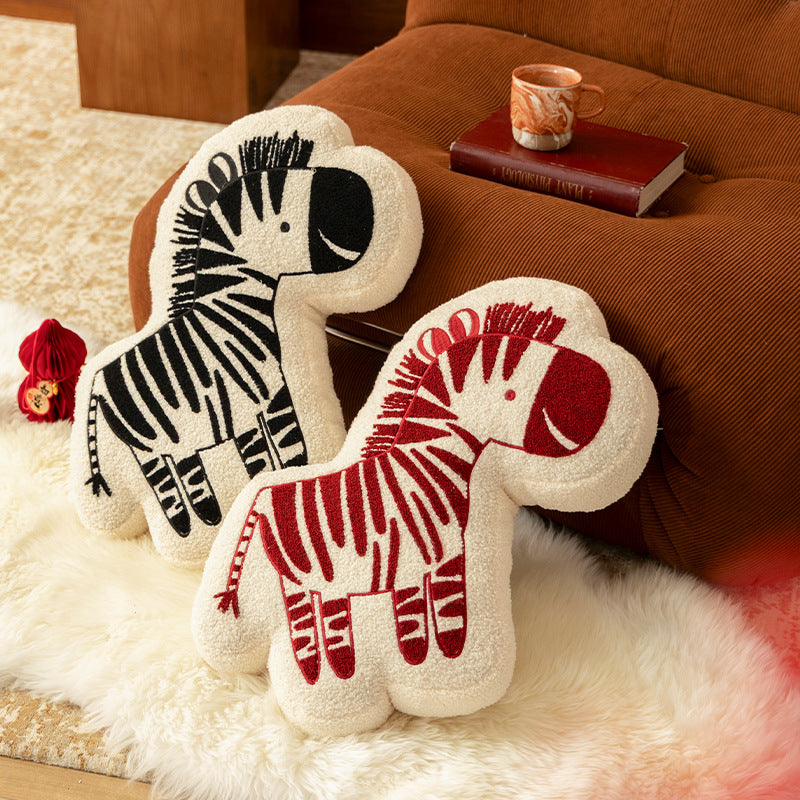 Cuddle pillow in zebra shape with extra soft plush cover Kalsten