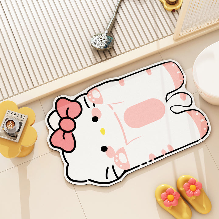 Cute Cat Themed Bath Rug