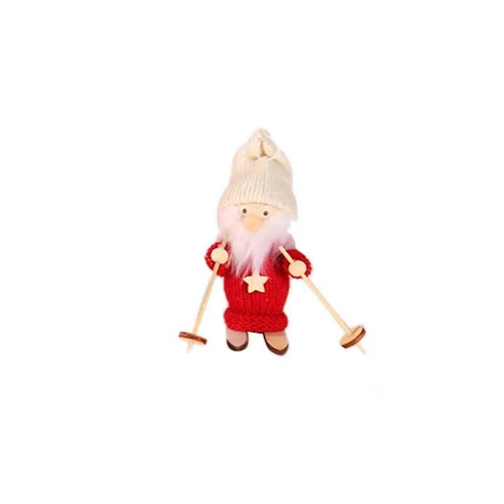 Decorative Santa Claus figure in ski style