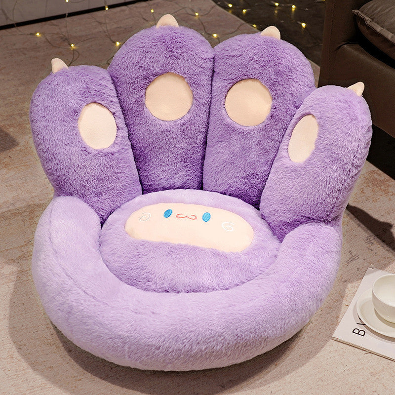 Plush pet bed with raised edge and removable cuddly pillow
