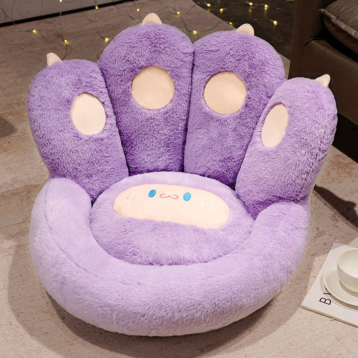 Plush pet bed with raised edge and removable cuddly pillow