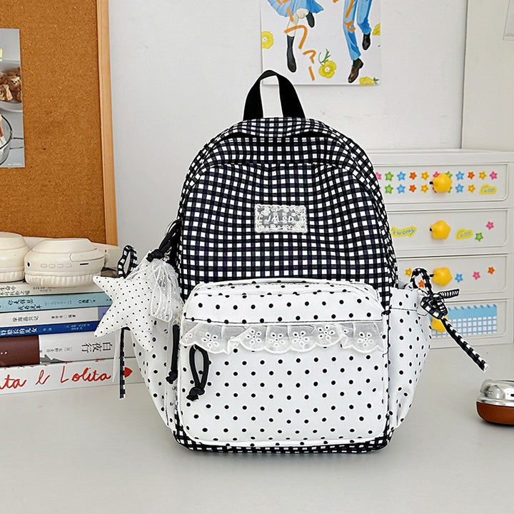 Stylish Gingham Pattern Backpack Kalsten