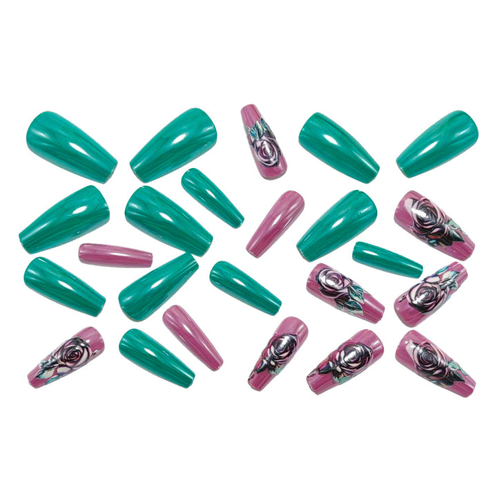 Artificial nails with elegant rose design Kalsten
