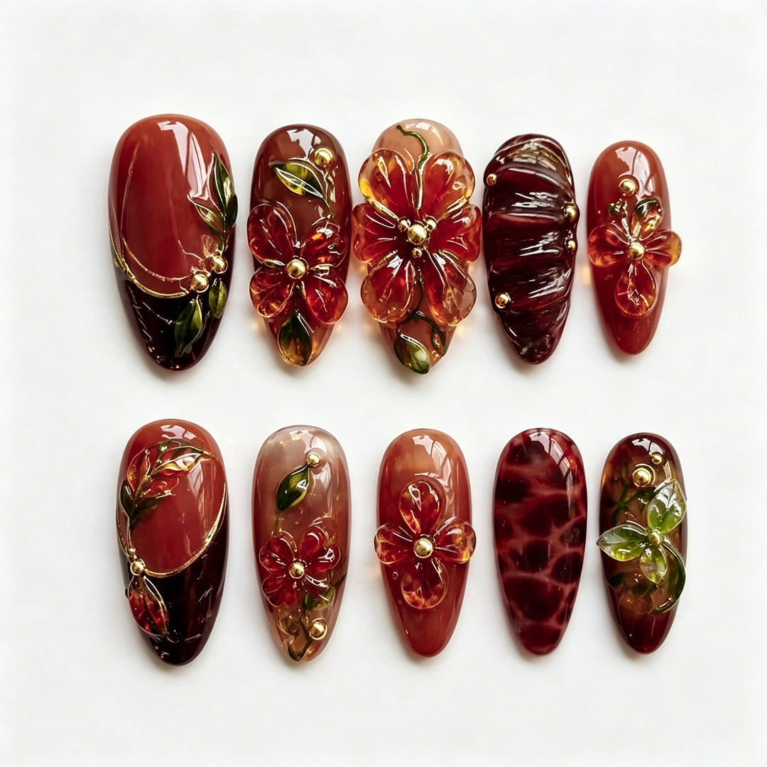 Floral Gel Nail Art Set Kalsten