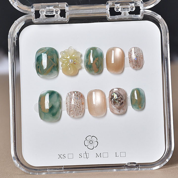 Decorative Floral Press-On Nail Set Kalsten