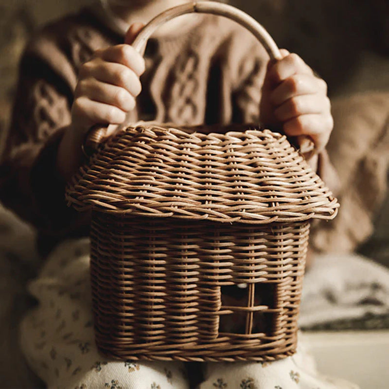 Charming Cottage-Shaped Woven Storage Basket Kalsten