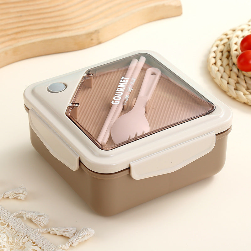 Multi-Functional Food Storage Container with Integrated Utensils