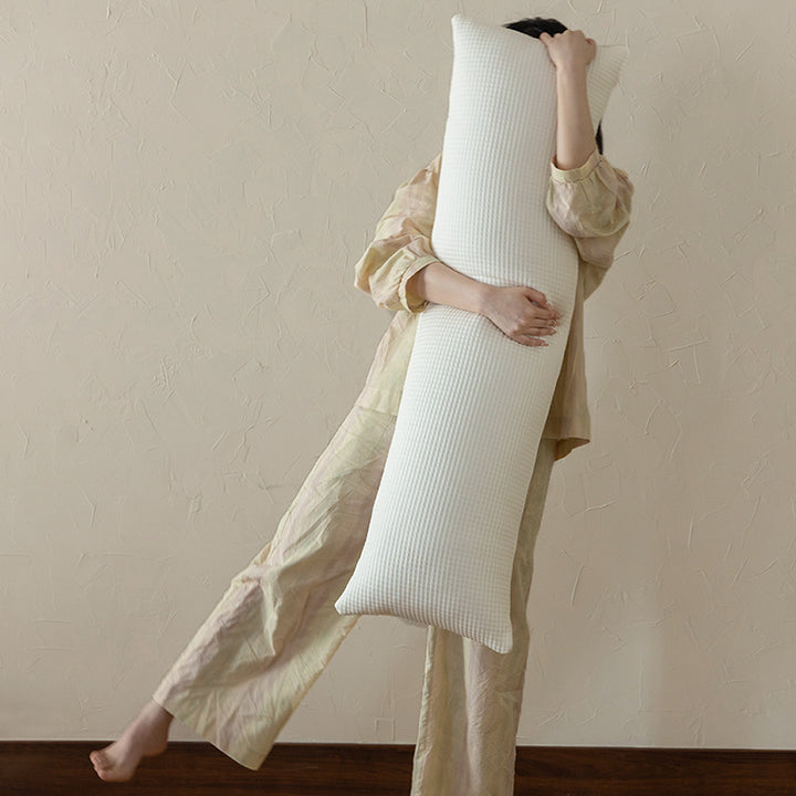 Long lumbar support pillow with breathable waffle cover Kalsten