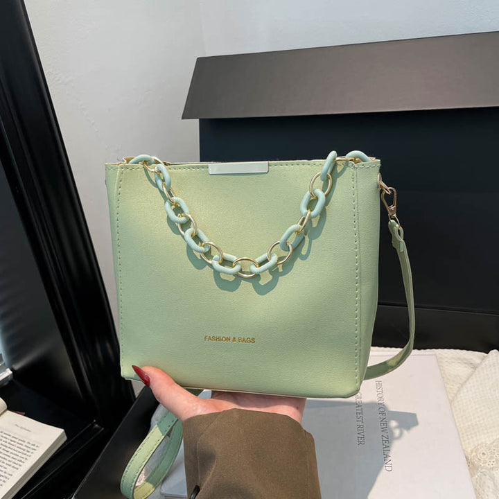 Chain-Accent Crossbody Handbag