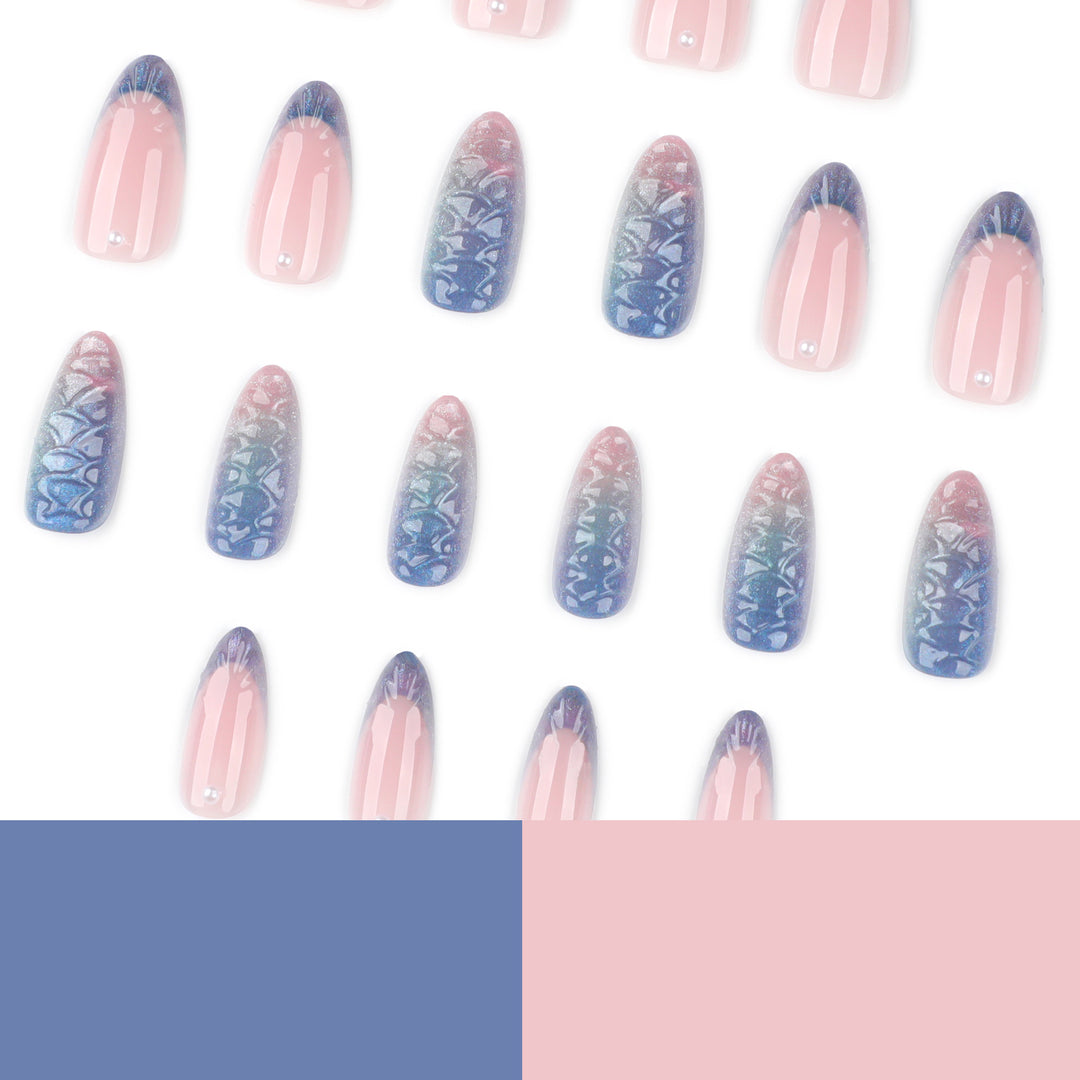 Artful nail extensions with shimmering play of colors and glamorous accents Kalsten