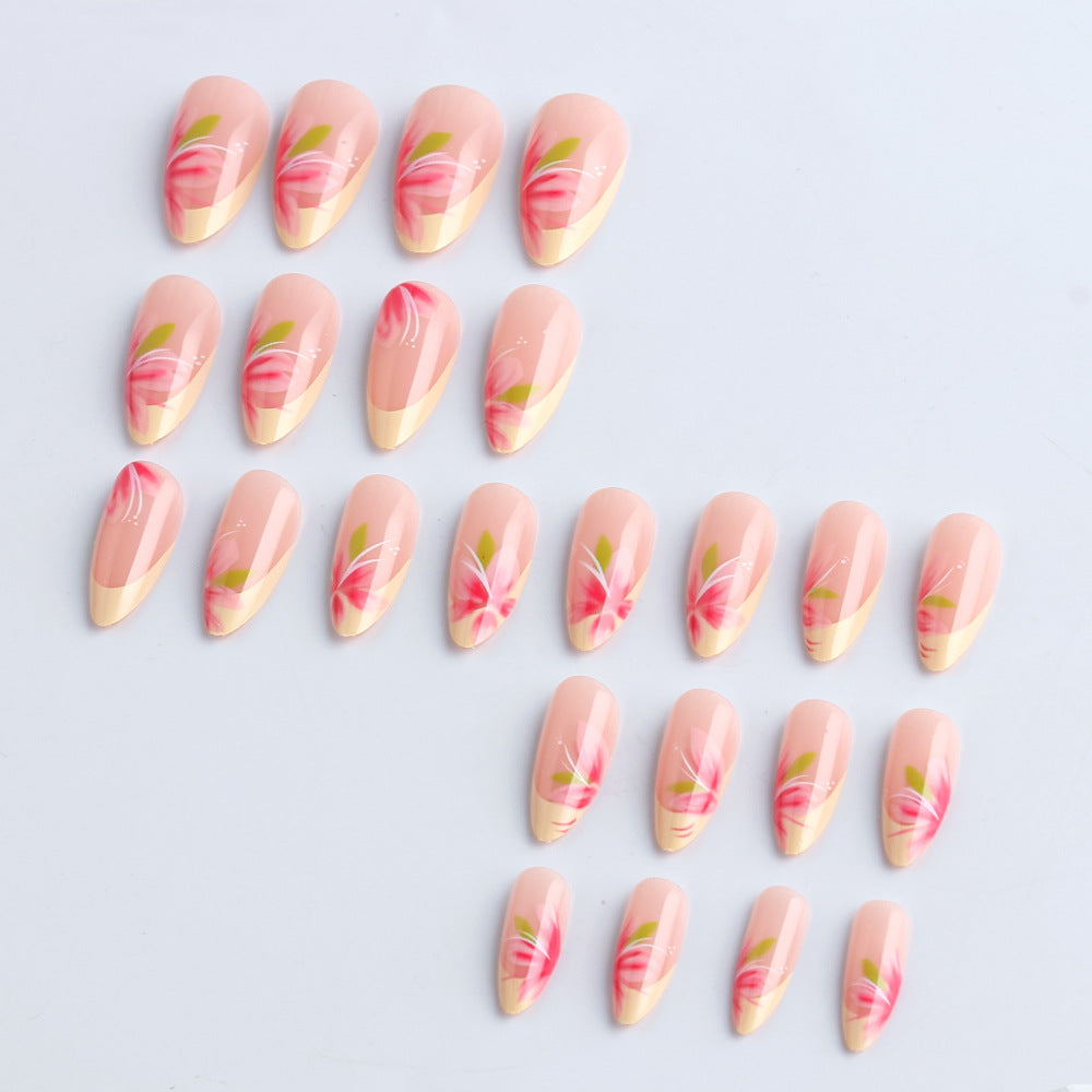 Floral Accented Long-Lasting Press-On Nails Kalsten