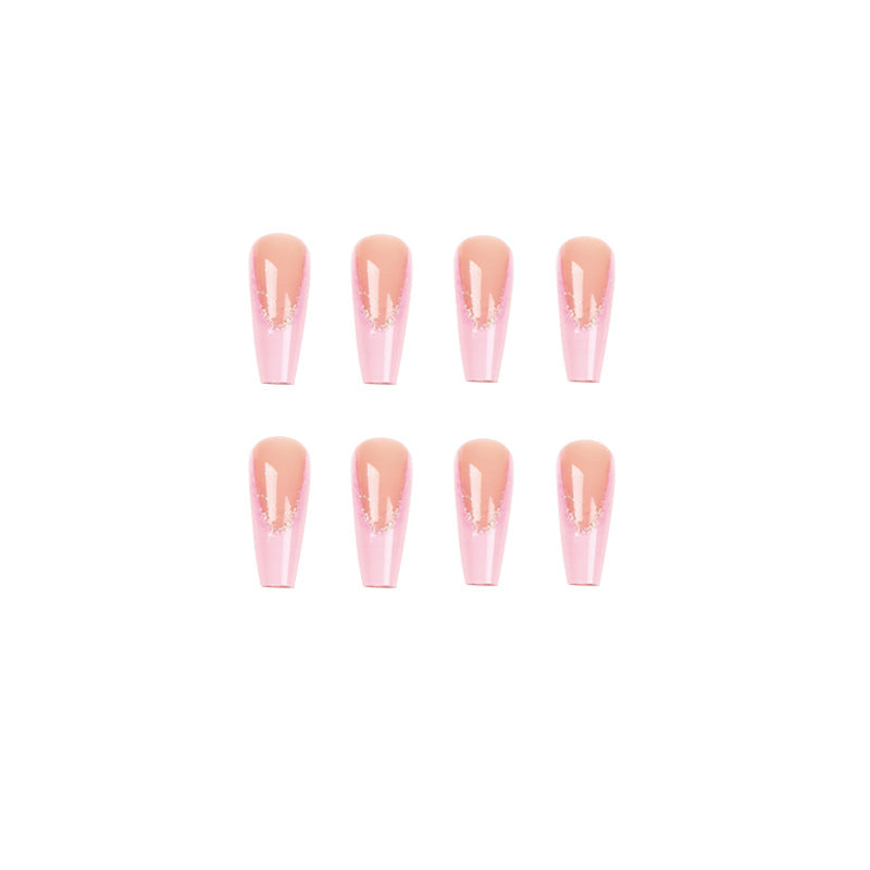 Artificial nail extensions with glitter decoration Kalsten