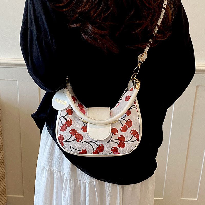 Chic Cherry Print Handbag
