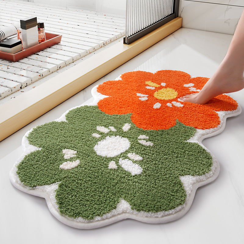 Floral Design Bath Mat Kalsten