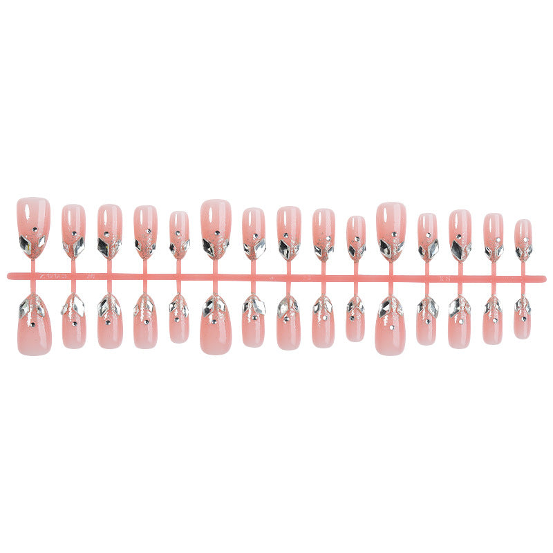 Decorative Press-On Nail Set with Elegant Silver Accents kalsten