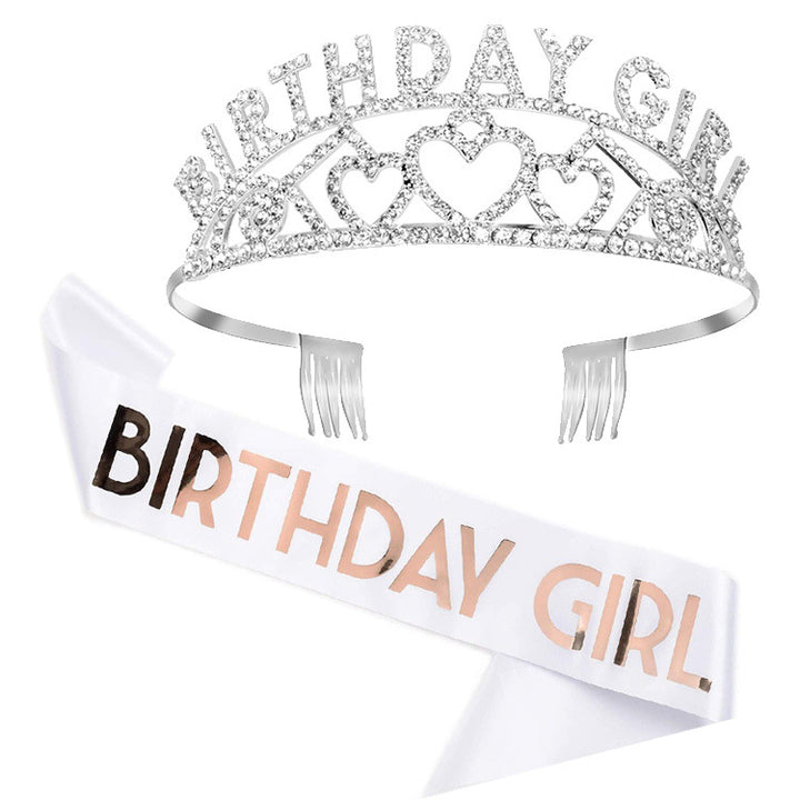 Women's Sparkling Tiara and Sash Set Kalsten