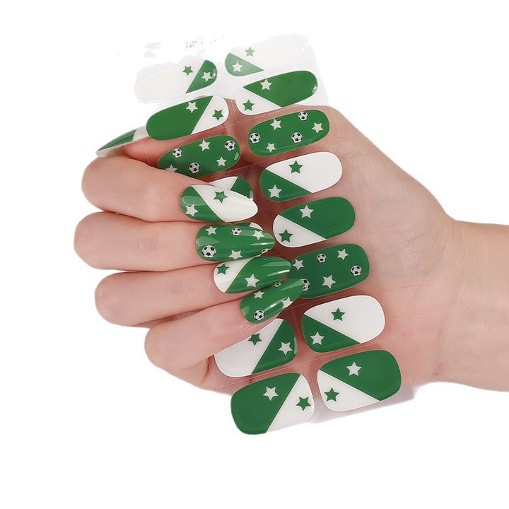 Soccer-Themed Press-On Nail Art