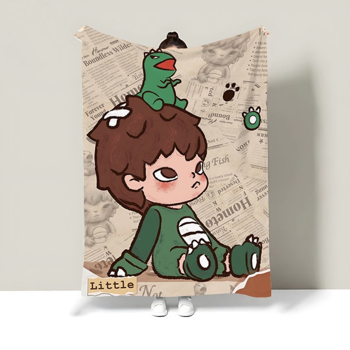 Cartoon-Themed Decorative Blanket