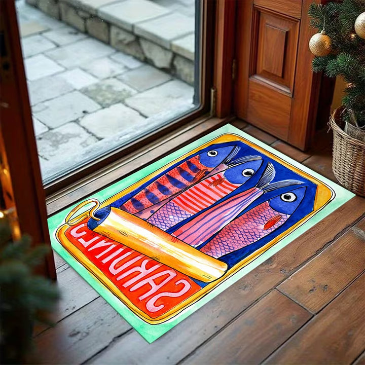 Cute Cartoon Cat Welcome Mat