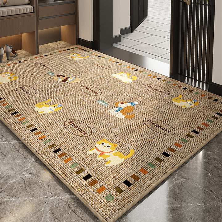 Geometric Patterned Welcome Mat for Home Entryway