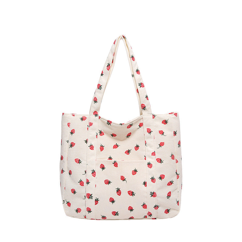 WoStylish Corduroy Shopping Tote Kalsten