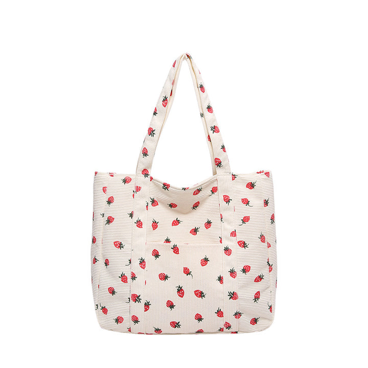 WoStylish Corduroy Shopping Tote Kalsten