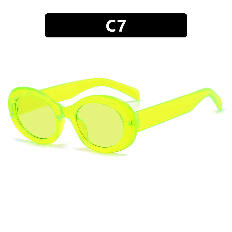Women's fashionable sunglasses in original oval design with transparent frame and UV protection Kalsten