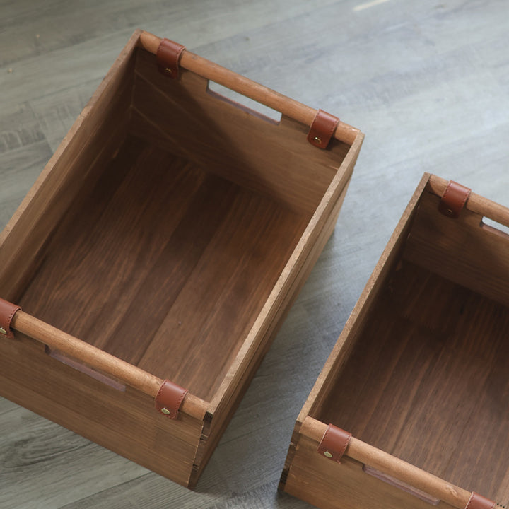 Elegant storage basket made of solid wood Kalsten