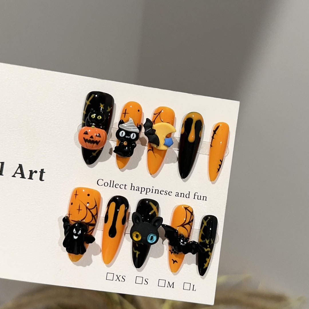 Halloween-Themed 3D Press-On Nail Art Set