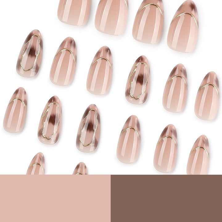 Artful artificial nails with gold accents Kalsten