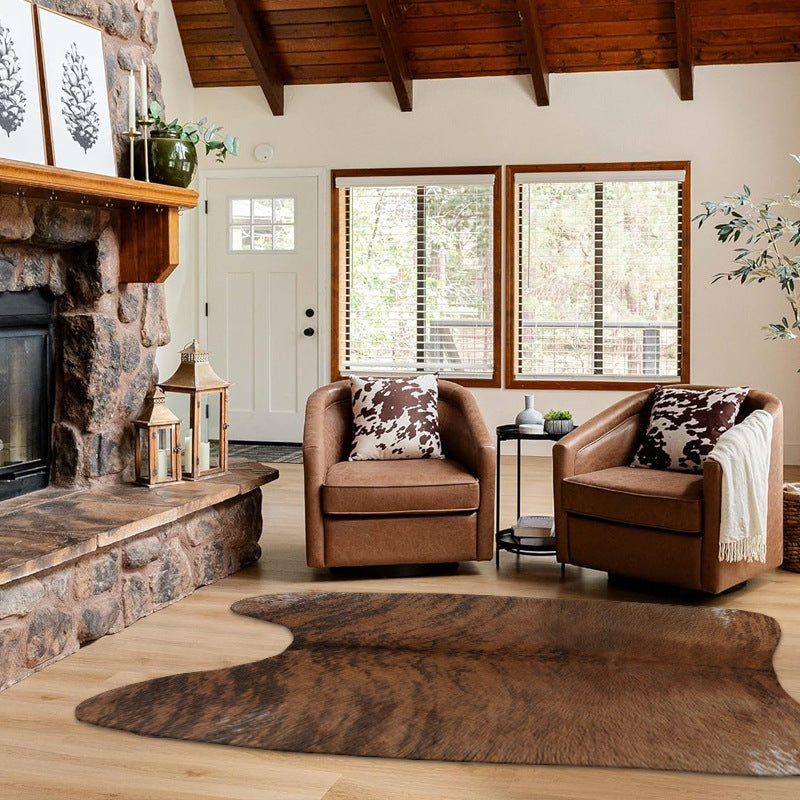 Rustic Hide-Shaped Area Rug Kalsten