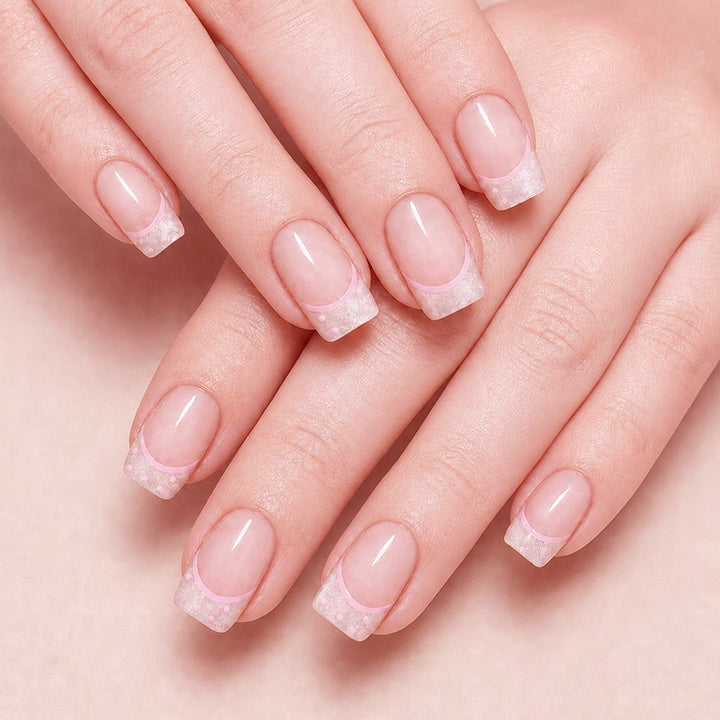 Elegant French Tip Acrylic Nail Set Kalsten