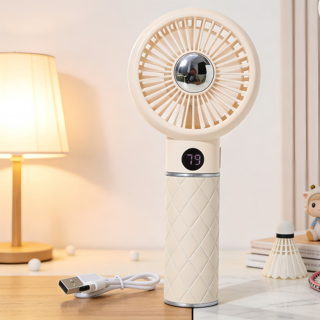 Portable Hand Fan with Digital Temperature Display and Comfortable Design Kalsten