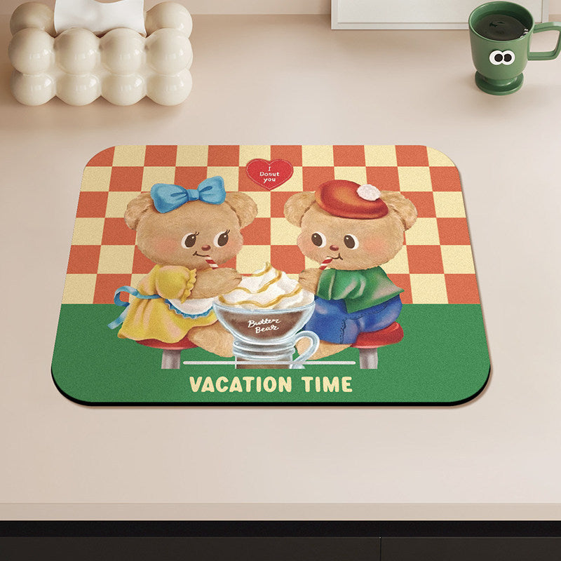 Cute Bear-Themed Kitchen Mat