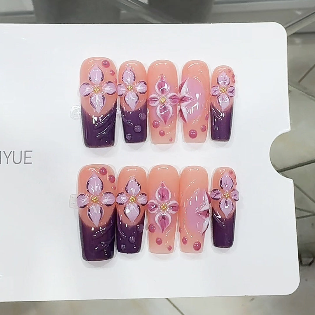 Artistic Floral Design Press-On Nails Kalsten