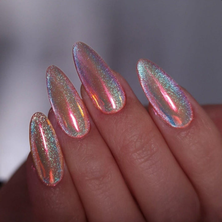 Iridescent Glossy Press-On Nail Set Kalsten