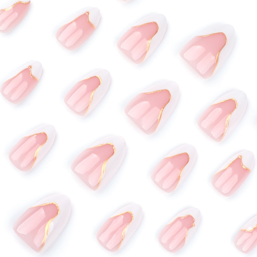 Elegant artificial nails with gold accents Kalsten