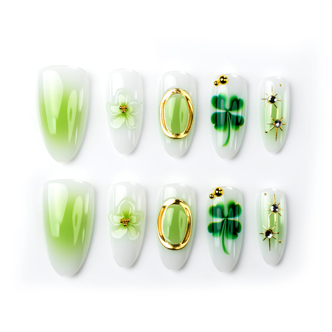 Nail art with botanical designs Kalsten