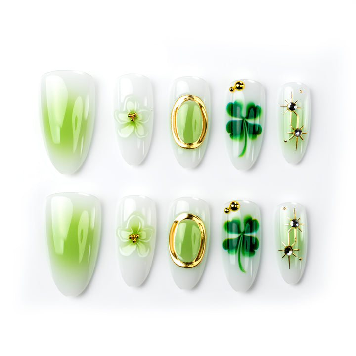 Nail art with botanical designs Kalsten