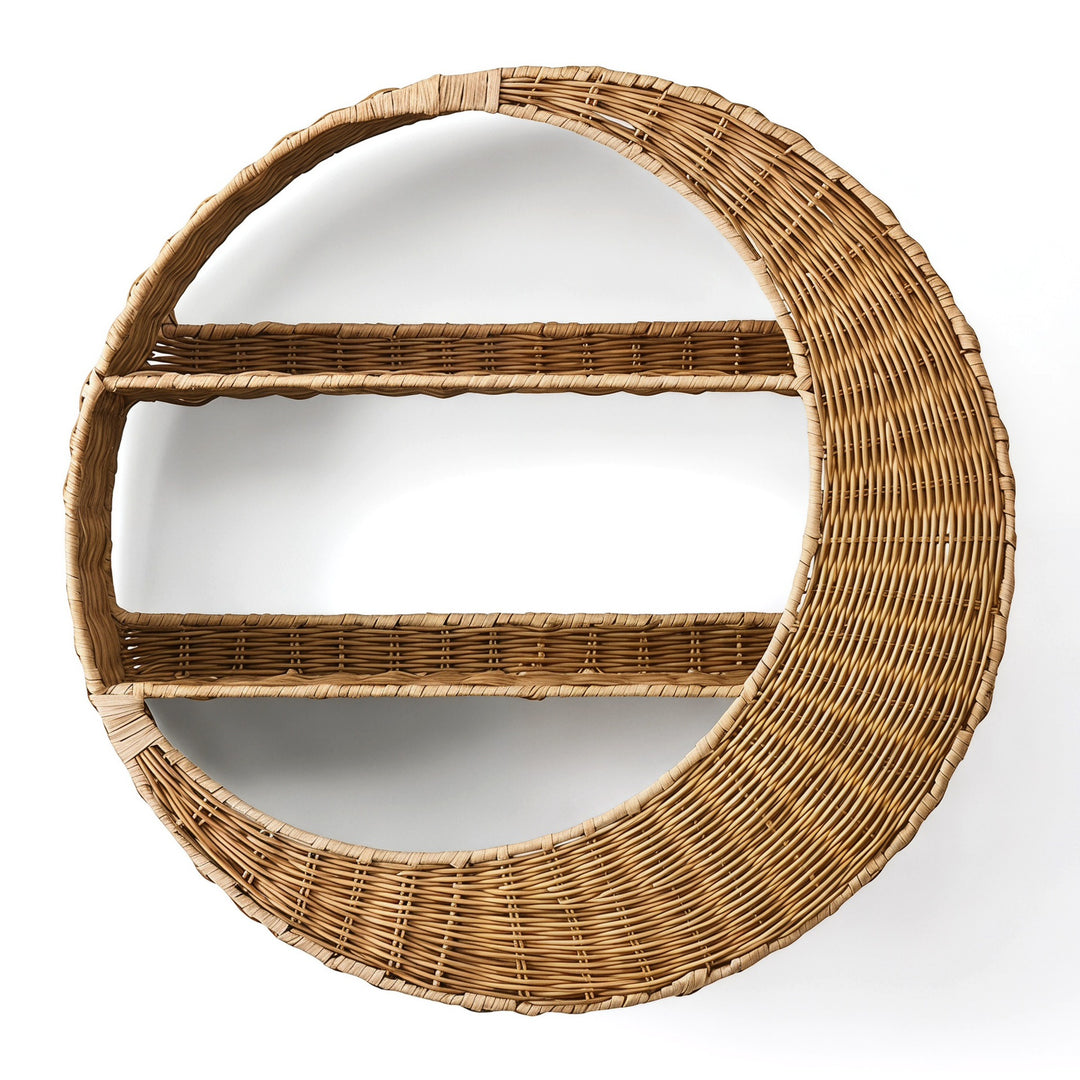 Wall shelf made of handcrafted willow material Kalsten