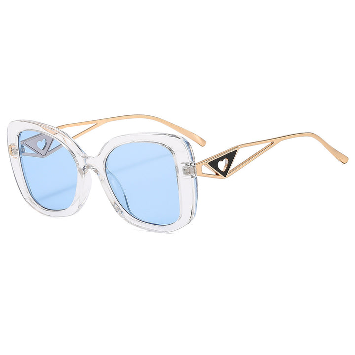 Ladies fashionable oversized sunglasses with luxurious heart detail Kalsten