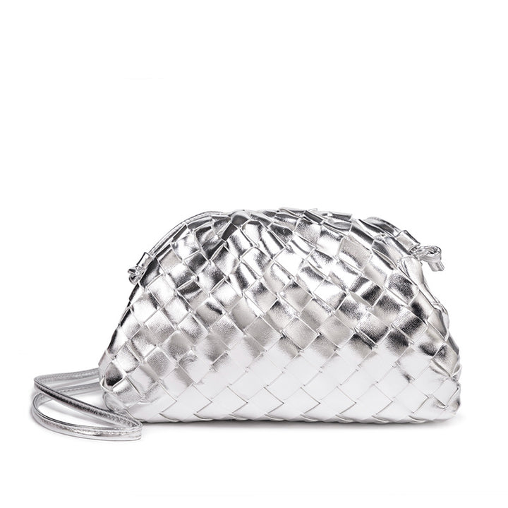 Elegant Woven Leather Bucket Bag Kalsten